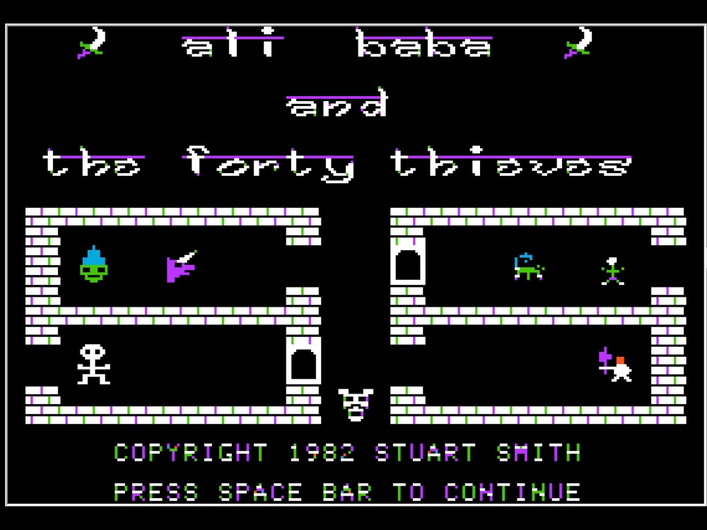 Title Screen of Ali Baba And The Forty Thieves for Apple II